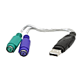 Sabrent USB-To-Dual PS/2 Active Converter Cable, Black/Green/Purple, SBT-PS2U
