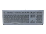 CHERRY EZClean Covered Keyboard, 104 Key, Black, KC 1000