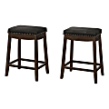 Monarch Specialties Avery Bar Stools, Espresso/Black, Set Of 2 Stools