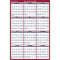 AT-A-GLANCE® Jumbo 2-Sided Erasable/Reversible Yearly Wall Calendar, 48" x 32", White/Navy Blue, January To December 2022