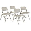 National Public Seating Series 200 Folding Chairs, Gray, Set Of 4 Chairs