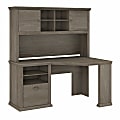 Bush Furniture Yorktown 60"W Corner Desk With Hutch, Restored Gray, Standard Delivery 1 thumbnail image