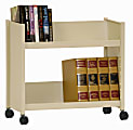 Sandusky® Book Truck, Single-Sided With 2 Sloped Shelves, 25"H x 29"W x 14"D, Putty