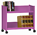 Sandusky® Book Truck, Single-Sided With 2 Sloped Shelves, 25"H x 29"W x 14"D, Grape