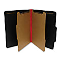 SJ Paper Fusion 2-Divider Classification Folders, Letter Size, 30% Recycled, Black/Red, Box Of 15