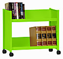 Sandusky® Book Truck, Single-Sided With 2 Sloped Shelves, 25"H x 29"W x 14"D, Lime Green