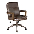 Office Star Woodlands Faux Leather High-Back Executive Office Chair, Chocolate 1 thumbnail image