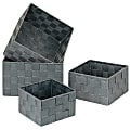GNBI 4-Piece Woven Cube Set, Assorted Sizes (XS, S, M, L), Gray, Set Of 4