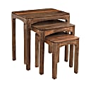 Coast to Coast Thane Nesting End/Accent Tables, 25"H x 24"W x 15"D, Waverly Light Natural Sheesham, Set Of 3 Tables