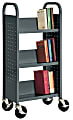 Sandusky® Book Truck, Single-Sided With 3 Sloped Shelves, 46"H x 18"W x 14"D, Charcoal