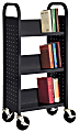 Sandusky® Book Truck, Single-Sided With 3 Sloped Shelves, 46"H x 18"W x 14"D, Black