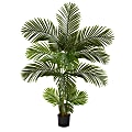 Nearly Natural Areca Palm 60”H Artificial Tree With Planter, 60”H x 27”W x 27”D, Green/Black