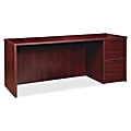 Lorell® Prominence 2.0 66"W Right-Pedestal Credenza Computer Desk, Mahogany