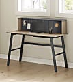 Realspace® Nashira 52"W Computer Desk With Detachable Hutch, Light Oak/Gray 1 thumbnail image
