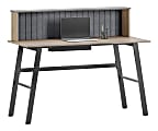 Realspace® Nashira 52"W Computer Desk With Detachable Hutch, Light Oak/Gray