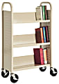 Sandusky® Book Truck, Single-Sided With 3 Sloped Shelves, 46"H x 28"W x 14"D, Putty