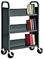 Sandusky® Book Truck, Single-Sided With 3 Sloped Shelves, 46"H x 32"W x 14"D, Charcoal