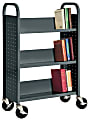 Sandusky® Book Truck, Single-Sided With 3 Sloped Shelves, 46"H x 32"W x 14"D, Charcoal 1 thumbnail image