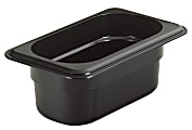 Cambro Camwear GN 1/9 Size 2" Food Pans, 2”H x 4-1/4”W x 7”D, Black, Set Of 6 Pans