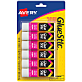 Avery® Permanent Glue Stick, Washable, Nontoxic, 0.26 oz., Pack Of 6
