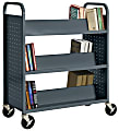 Sandusky® Book Truck, Double-Sided With 6 Sloped Shelves, 46"H x 39"W x 19"D, Charcoal 1 thumbnail image