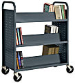 Sandusky® Book Truck, Double-Sided With 6 Sloped Shelves, 46"H x 39"W x 19"D, Charcoal