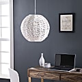 SEI Cartaxo Rattan Round Pendant Lamp Shade, 18-1/4" x 19-3/4", White 1 thumbnail image