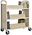 Sandusky® Book Truck, Double-Sided With 6 Sloped Shelves, 46"H x 39"W x 19"D, Putty