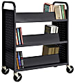 Sandusky® Book Truck, Double-Sided With 6 Sloped Shelves, 46"H x 39"W x 19"D, Black