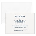 Custom Shaped Wedding & Event Response Cards With Envelopes, 4-7/8" x 3-1/2", Surrounded By Swirls, Box Of 25 Cards