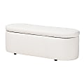 Baxton Studio bali & pari Lavina Teddy Bear Fabric Storage Bench, 16 3/4 H x 48 W x 17 1/8 D, White 1 thumbnail image