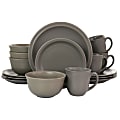 Gibson Home 16-Piece Siam Stoneware Dinnerware Set, Warm Gray 1 thumbnail image