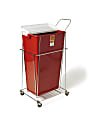 Medline Rolling Trolley Cart, For 18-Gallon Sharps Containers, 47"H x 16"W x 24"D, Chrome