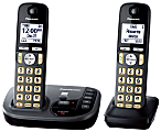 Panasonic® KX-TGD222M DECT 6.0 Expandable Cordless Phone System With Digital Answering System, Metallic Black