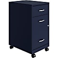 LYS NuSparc 18" Mobile Pedestal 3 Drawer Organizer Cabinet, Navy 1 thumbnail image