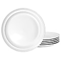 Martha Stewart 6-Piece Fine Ceramic Dinner Plate Set, 10-13/16”, White