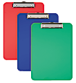 Office Depot® Brand Acrylic Clipboard, 9" x 12-1/2", Assorted Colors, Pack Of 3