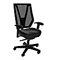 Sitmatic GoodFit Mesh Synchron Small-Scale High-Back Chair With Adjustable Arms, Black Polyurethane/Black