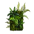 Nearly Natural Mixed Foliage Artificial Living Wall, 24”H x 16”W x 9”D, Green