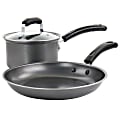 Gibson Everyday Highberry 3-Piece Carbon Steel Non-Stick Cookware Set, Gray