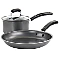 Gibson Everyday Highberry 3-Piece Carbon Steel Non-Stick Cookware Set, Gray 1 thumbnail image