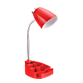 LimeLights Gooseneck Organizer Desk Lamp, Adjustable Height, Red Shade/Red Base 1 thumbnail image