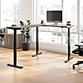 Bush Business Furniture Move 60 Series 60"W Height Adjustable L Shaped Standing Desk, Modern Hickory/Black Powder Coat, Standard Delivery 1 thumbnail image