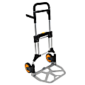 Mount-It! Folding Height-Adjustable Steel Hand Truck With 440 Lb. Capacity, 48-1/2"H x 23-1/2"W x 3"D, Black