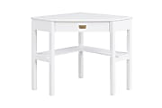 Linon Ari 29"W Home Office Corner Writing Desk, White