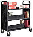 Sandusky® Book Truck, Double-Sided With 1 Flat/4 Sloped Shelves, 46"H x 39"W x 19"D, Black