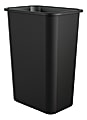 Suncast Commercial Desk-Side Rectangular Resin Trash Can, 10 Gallons, Black, Box Of 12