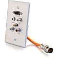 C2G RapidRun Single Gang Integrated HD15 + 3.5mm + RCA Audio/Video + Type F Wall Plate - Mounting plate - 60035 1 thumbnail image