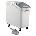 Rubbermaid® Commercial ProSave Mobile Ingredient Bin, 104.72 Quarts, 28"H x 15 1/2"W x 29 1/2"D, White/Clear