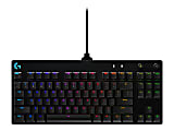 Logitech G Pro Mechanical Gaming Keyboard - Keyboard - backlit - USB - key switch: GX Blue Clicky - black